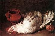 CERUTI, Giacomo Still-Life with Hen, Onion and Pot painting